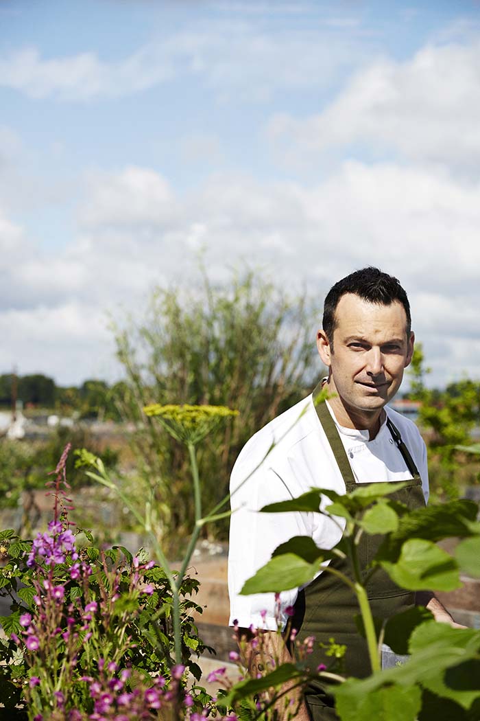 Matt Orlando in the Amass garden. Photo, Mikke Heriba