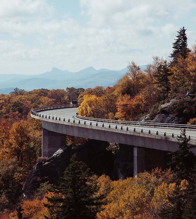 Linn Cove Viaduct, the Blue Ridge Parkway, Photo by Wes Hicks